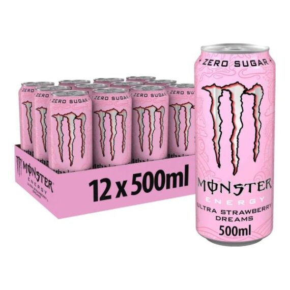 Monster Ultra Strawberry Energy Drink 12x500ml